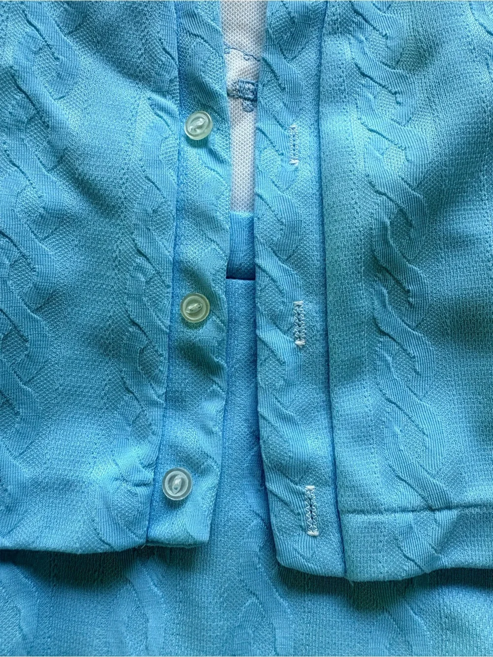 VTG Little Me by Lois Baby Blue Button-Up Outfit and Jacket set- size NB?